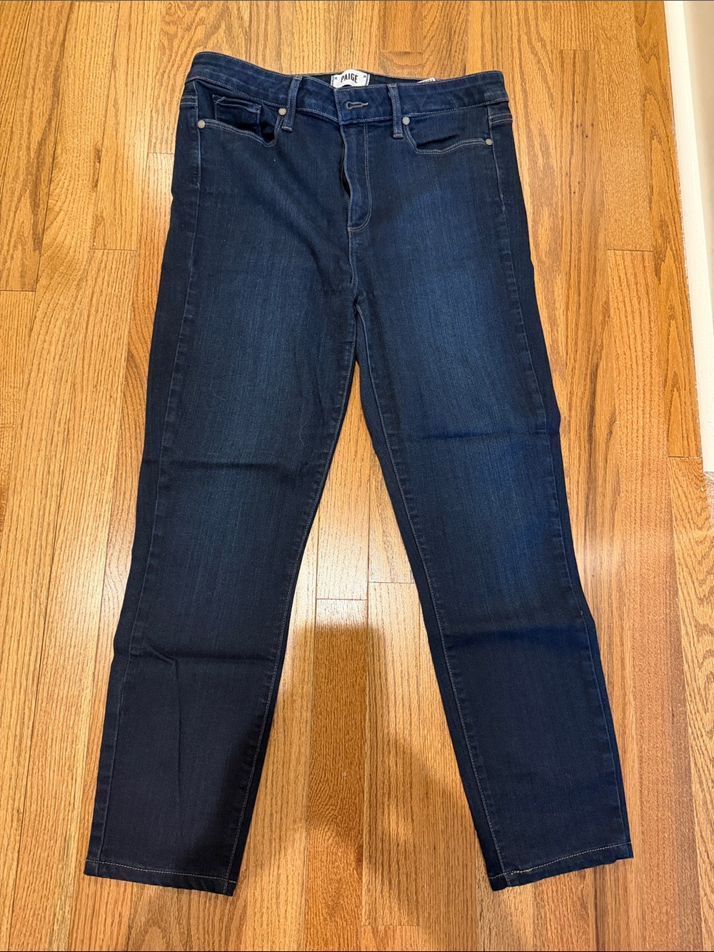 Paige Hoxton Ultra Skinny Slim Straight Dark Indigo Jeans Size 32